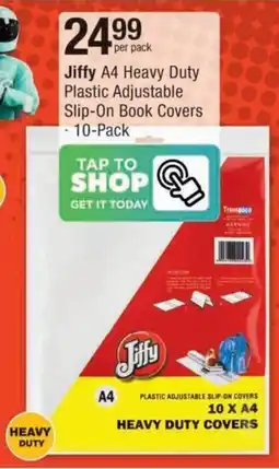 Checkers Hyper Jiffy A4 Heavy Duty Plastic Adjustable Slip-On Book Covers offer