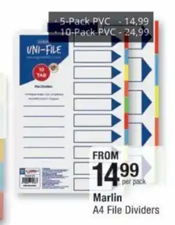 Checkers Hyper Marlin A4 File Dividers offer