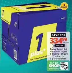 Checkers Hyper Sappi 1plus A4 Photostat Paper offer