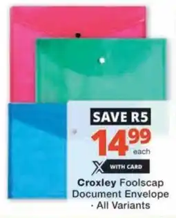 Checkers Hyper Croxley Foolscap Document Envelope offer