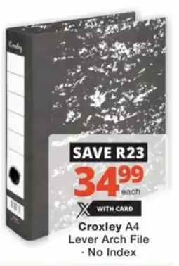 Checkers Hyper Croxley A4 Lever Arch File offer