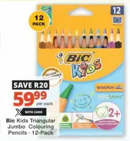 Checkers Hyper Bic Kids Triangular Jumbo Colouring Pencils offer