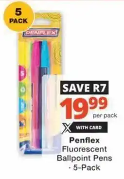 Checkers Hyper Penflex Fluorescent Ballpoint Pens offer