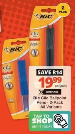 Checkers Hyper Bic Clic Ballpoint Pens offer
