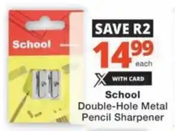 Checkers Hyper School Double-Hole Metal Pencil Sharpener offer