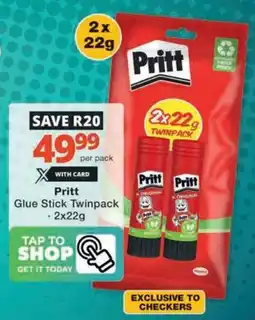 Checkers Hyper Pritt Glue Stick Twinpack offer