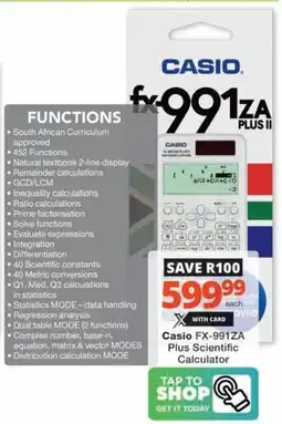 Checkers Hyper Casio FX-991ZA Plus Scientific Calculator offer