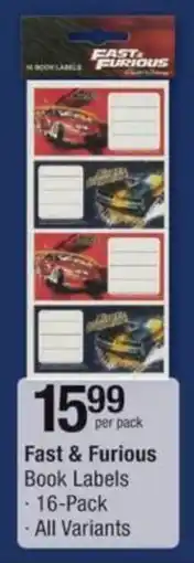 Checkers Hyper Fast & Furious Book Labels offer