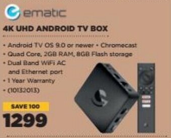 HiFi Corp Ematic 4K UHD Android TV Box offer