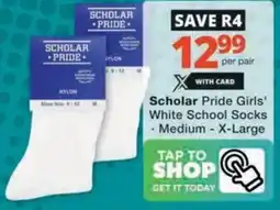 Checkers Hyper Scholar Pride Girls' White School Socks offer