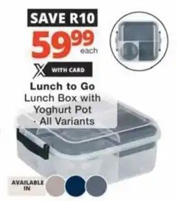 Checkers Hyper Lunch to Go Lunch Box with Yoghurt Pot offer