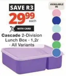 Checkers Hyper Cascade 2-Division Lunch Box offer