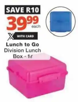 Checkers Hyper Lunch to Go Division Lunch Box offer
