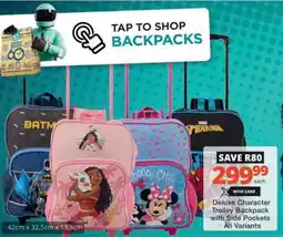 Checkers Hyper Deluxe Character Trolley Backpack with Side Pockets offer