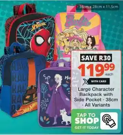 Checkers Hyper Large Character Backpack with Side Pocket offer