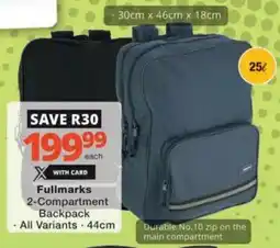 Checkers Hyper Fullmarks 2-Compartment Backpack offer