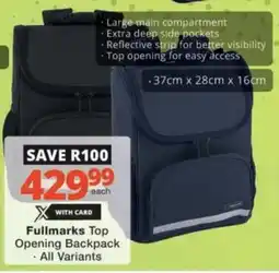 Checkers Hyper Fullmarks Top Opening Backpack offer