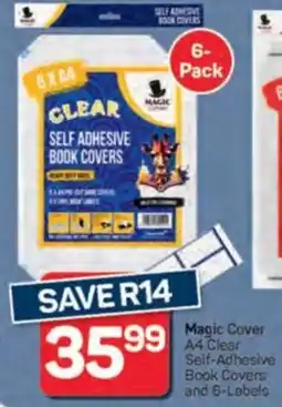 Pick n Pay Hypermarket Magic Cover A4 Clear Self-Adhesive Book Covers and 6-Labels offer