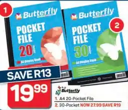 Pick n Pay Hypermarket Butterfly A4 20-Pocket File offer