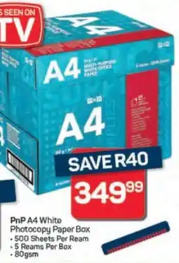 Pick n Pay Hypermarket PnP A4 White Photocopy Paper Box offer