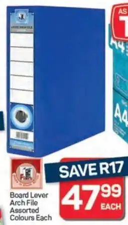 Pick n Pay Hypermarket Board Lever Arch File Assorted Colours offer