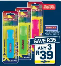 Pick n Pay Hypermarket Penflex Hi-Glo Highlighter Assorted Colours offer