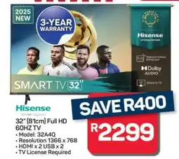 Pick n Pay Hypermarket Hisense 32 Full HD 60HZ TV offer