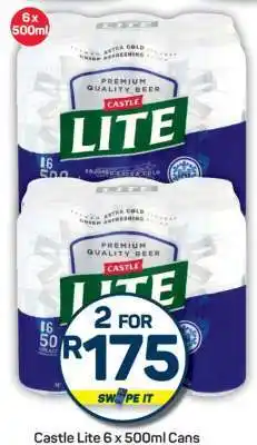 Pick n Pay Castle Lite 6 x 500ml Cans offer