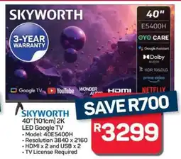 Pick n Pay Hypermarket SKYWORTH 40 2K LED Google TV offer