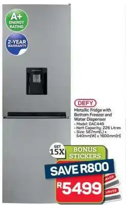 Pick n Pay Hypermarket Defy Metallic Fridge offer