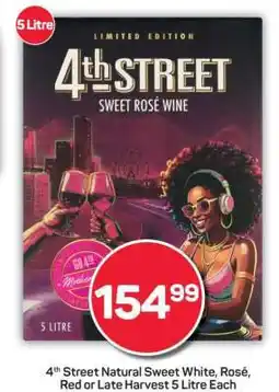 Pick n Pay 4th Street Natural Sweet White, Rosé, Red or Late Harvest 5 Litre Each offer
