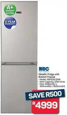 Pick n Pay Hypermarket Metallic Fridge with Bottom Freezer offer