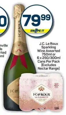 Pick n Pay J.C. Le Roux Sparkling Wine Assorted 750ml or 6 x 250/300ml Cans Per Pack (Excludes Nectar Range) offer