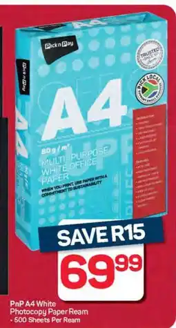 Pick n Pay Hypermarket PnP A4 White Photocopy Paper Ream offer