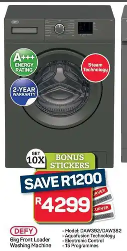 Pick n Pay Hypermarket Defy 6Kg Front Loader Washing Machine offer