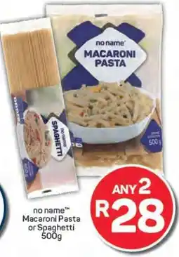 Pick n Pay no name Macaroni Pasta or Spaghetti 500g offer