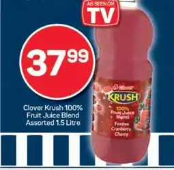 Pick n Pay Clover Krush 100% Fruit Juice Blend Assorted 1.5 Litre offer