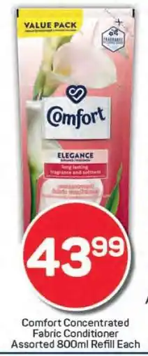 Pick n Pay Comfort Concentrated Fabric Conditioner Assorted 800ml Refill Each offer