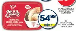 Pick n Pay Ola Rich ‘n Creamy Ice Cream Assorted 1.8 Litre Each offer