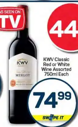 Pick n Pay KWV Classic Red or White Wine Assorted 750ml Each offer