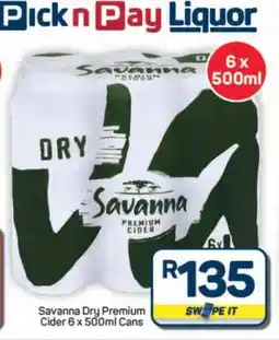 Pick n Pay Hypermarket Savanna Dry Premium Cider offer