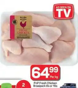 Pick n Pay Hypermarket PnP Fresh Chicken Braaipack 8s or 16s offer