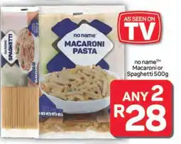 Pick n Pay Hypermarket no name Macaroni or Spaghetti 500g offer