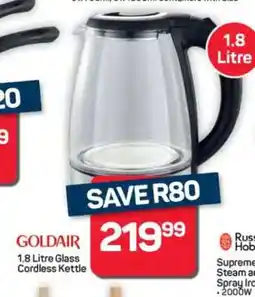 Pick n Pay Hypermarket Goldair 1.8 Litre Glass Cordless Kettle offer