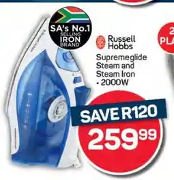 Pick n Pay Russell Hobbs Supremeglide Steam and Steam Iron 2000W offer
