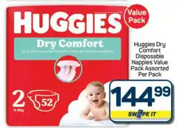 Pick n Pay Hypermarket HUGGIES DRY COMFORT DISPOSABLE NAPPIES VALUE PACK offer