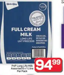 Pick n Pay Hypermarket PnP Long Life Milk Assorted 6 x 1 Litre Per Pack offer