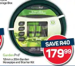Pick n Pay GardenPro 12mm x 20m Garden Hosepipe and Starter Kit offer