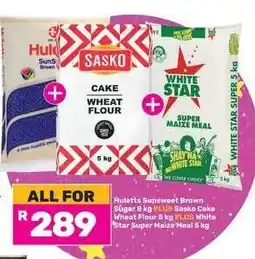 Game Huletts Sunsweet Brown Sugar, Sasko Cake Wheat Flour, White Star Super Maize Meal offer