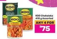 Game KOO Chakalaka 410 g Assorted offer